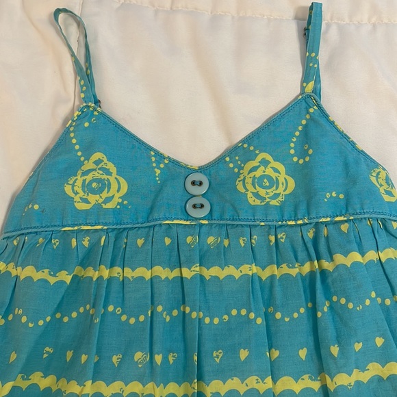 Roxy spaghetti straps top turquoise girls M - Picture 2 of 8